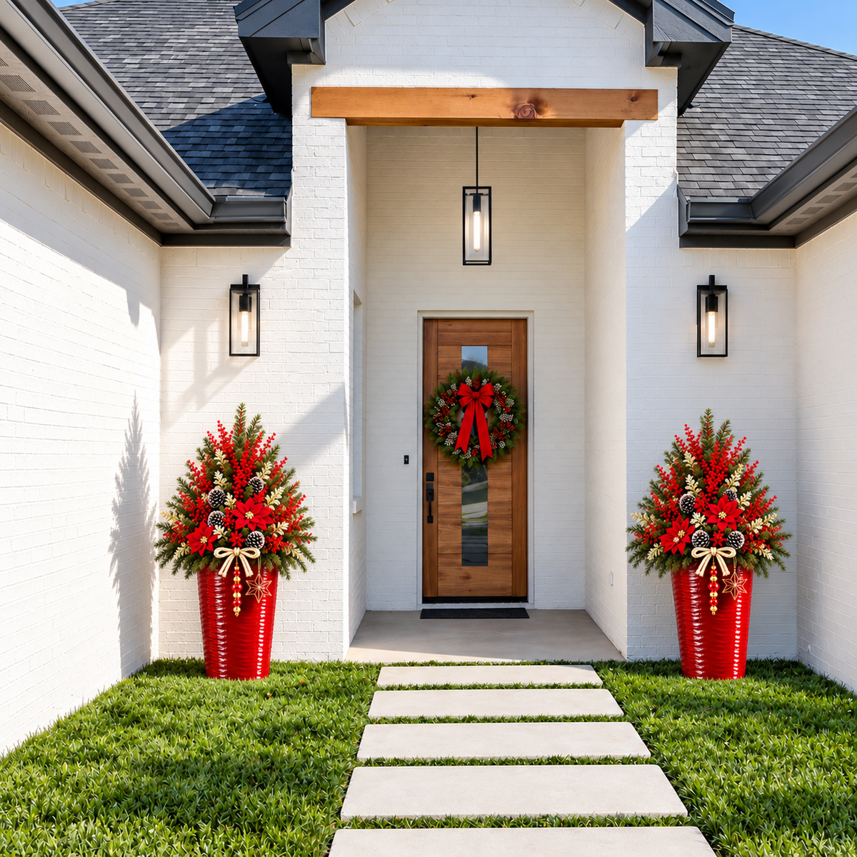 🎄 Pre-Lit Christmas Planters | A Festive Welcome for Your Home