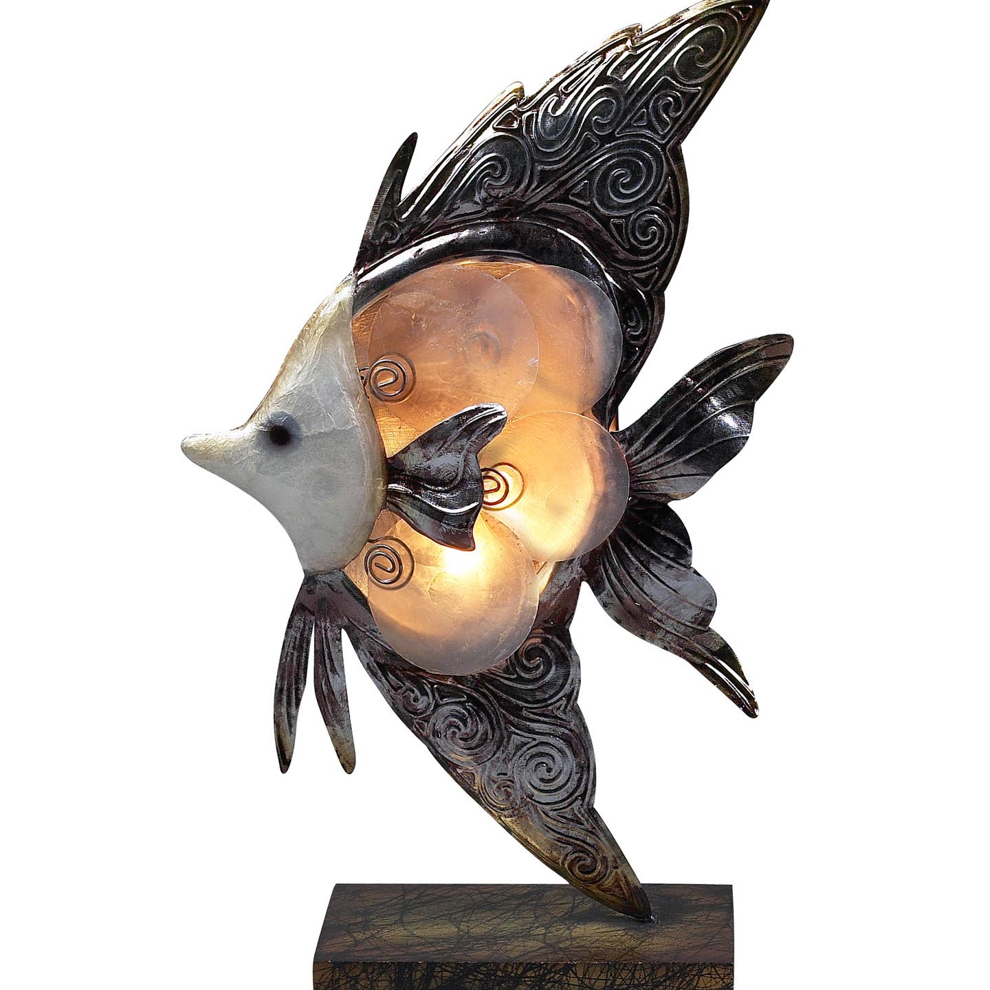 Capiz Elegant Banner Fish Lamp