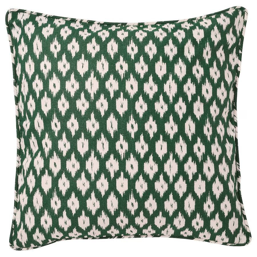 20 X 20 Green And White Decorative Pillow