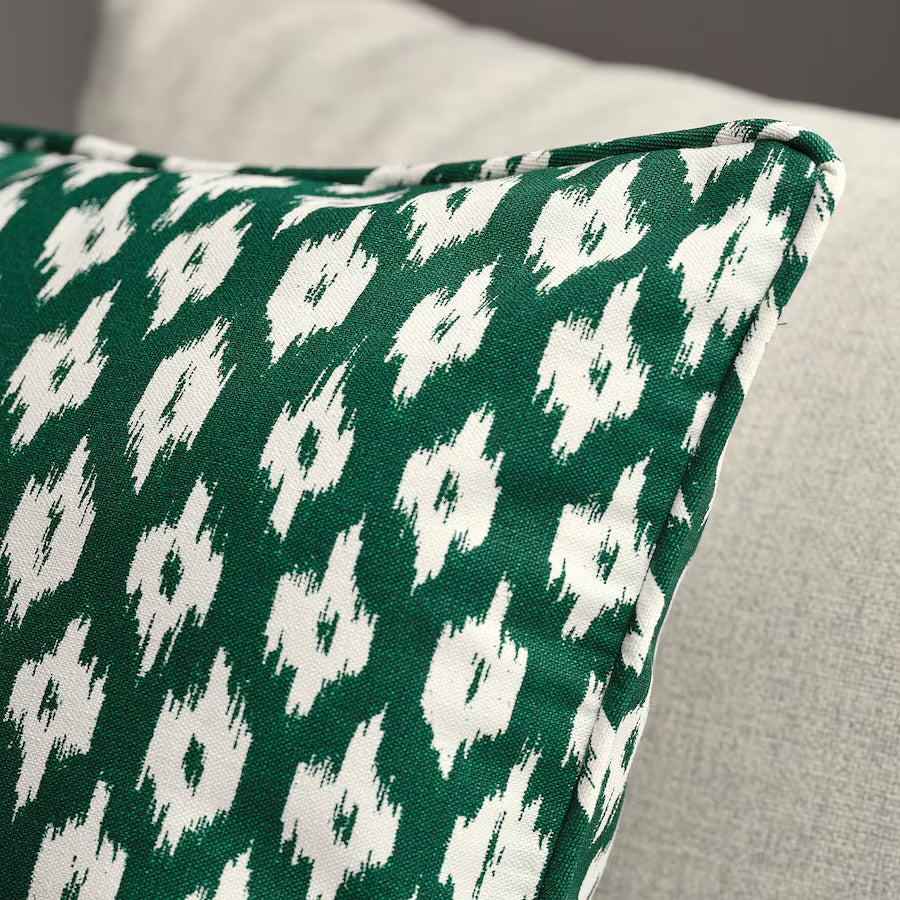 20 X 20 Green And White Decorative Pillow