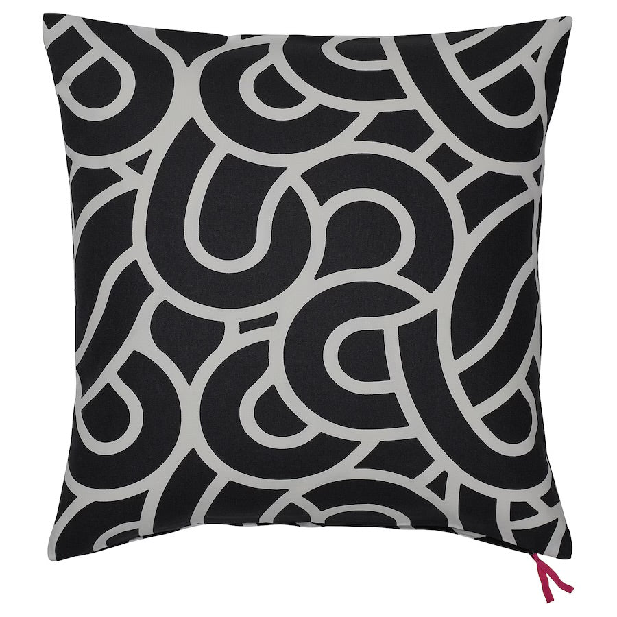 20 X 20 Black and White Abstract Shapes Decorative Pillow