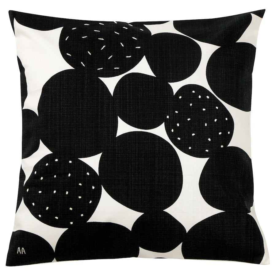 20 X 20 Black and White Circle Decorative Pillow