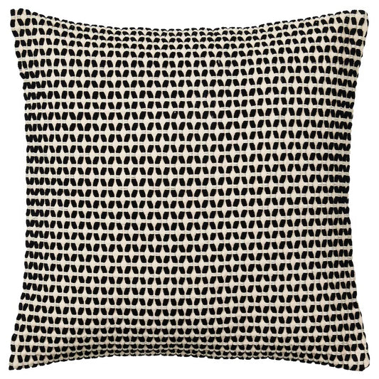 20 X 20 Beige and Black Woven Decorative Pillow