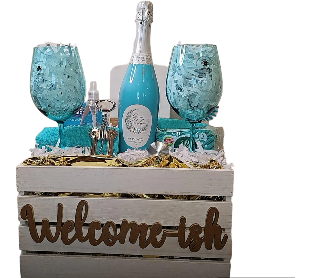 Welcome~ish Home Wine Gift Basket