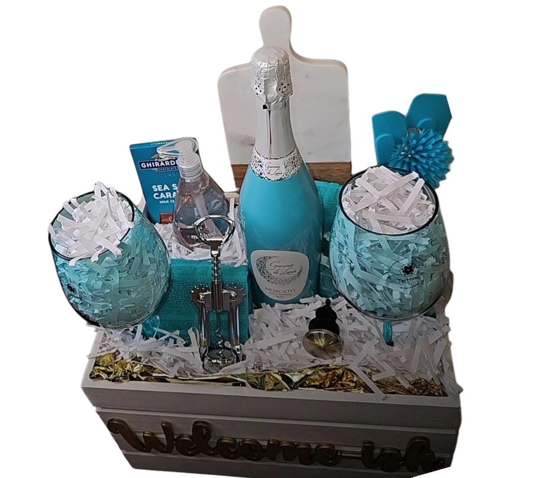 Welcome~ish Home Wine Gift Basket