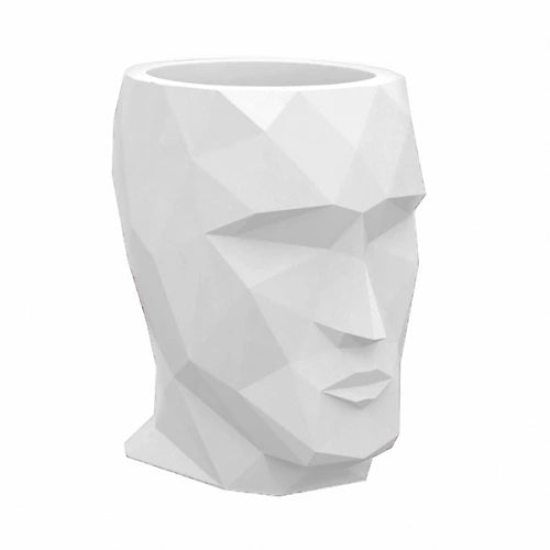 Pixelated Young Man's Pot / Vase Pot Gloss  White