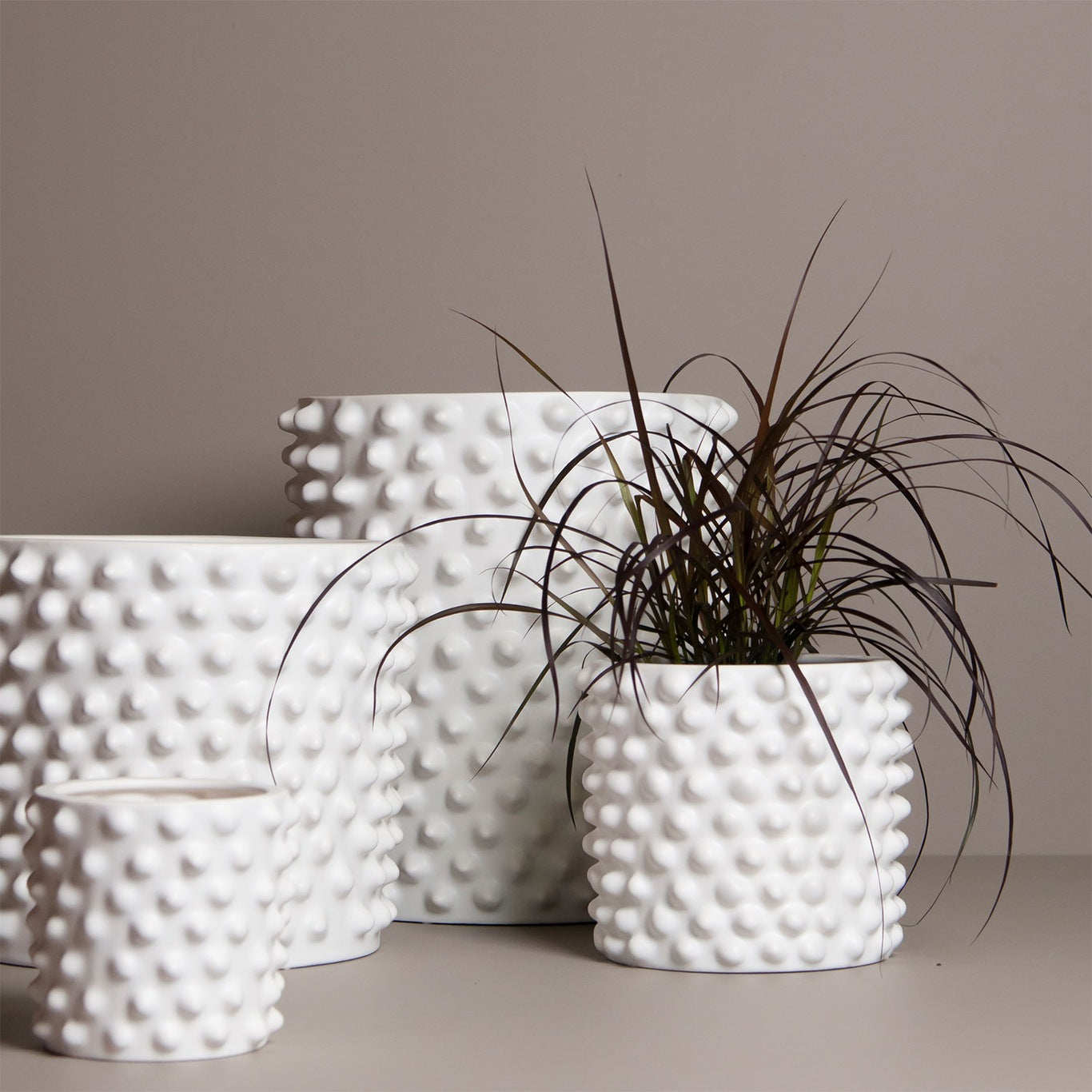 3 Piece Cloudy Matte Vase / Planters Set